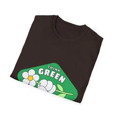 Think Green Unisex Softstyle T-Shirt | Eco-Friendly Apparel, Casual Wear, Nature Lover Gift, Sustainable Fashion, Earth Day Tee