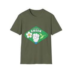 Think Green Unisex Softstyle T-Shirt | Eco-Friendly Apparel, Casual Wear, Nature Lover Gift, Sustainable Fashion, Earth Day Tee