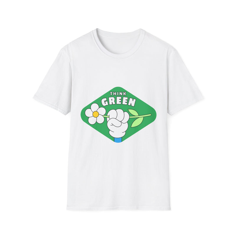 Think Green Unisex Softstyle T-Shirt | Eco-Friendly Apparel, Casual Wear, Nature Lover Gift, Sustainable Fashion, Earth Day Tee